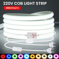 Wasserdicht Neon COB LED Stripe Streifen 220V 230V Leiste Lichtband Lichterkette