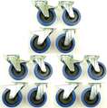 3 Set 125 mm SL Rollen BREMSE Transportrollen Lenkrollen Blue Wheels Schwerlast