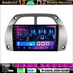 9"Android 13 Autoradio GPS SAT Navi DAB Carplay DVR BT For Toyota RAV4 2001-2006