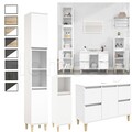Badmöbel Set Waschtischunterschrank Badschrank Hochschrank Badregal Badezimmer