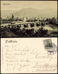 Hohenlimburg-Hagen (Westfalen)  Brücke 1907  gel. durchstochene Briefmarke M.R.