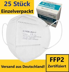 25x FFP2 Masken CE2163, zertifizierte Atemschutz Mundschutz Gesichtsschutz Deutscher Händler - Versand aus Deutschland - schnell!