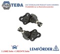 39620 01 TRAGGELENK FÜHRUNGSGELENK LEMFÖRDER 2PCS FÜR IVECO DAILY VI,DAILY V