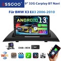 DAB+ 32G Carplay Android 14 Autoradio GPS Navi WIFI KAM Für BMW X3 E83 2006-2010