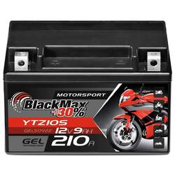BlackMax YTZ10-S Motorradbatterie GEL 12V 9Ah 50922 GTZ10-S YTZ10S-BS GEL12-10B4