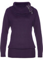 Neu Long-Pullover mit Rollkragen Gr. 44/46 Dunkellila Damen Langarm Strick-Pulli