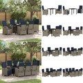 Garten Essgruppe Grau Poly-Rattan Gartenmöbel Terrassen Set Urlaubs Möbel DE