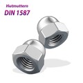 Hutmuttern DIN 1587 Muttern Edelstahl V2A M3 M4 M5 bis M24 Hutmutter hohe Form