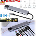USB C Hub 8 in 1 Adapter 4K HDMI USB 3.0 Micro SD RJ45 Ethernet Netzwerk Macbook