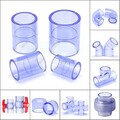 20mm bis 110mm Transparent PVC Fitting Rohr T-Stück Muffe Bogen Kugelhahn Winkel