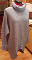 Winterpullover long blaugrau mit großem Rollkragen Gr. 38/40 Made in Italy