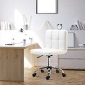 HOMCOM Bürostuhl, Ergonomischer Schreibtischstuhl ohne Armlehne für Büro, Weiß