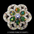 925 Sterlingsilber Ring Rund Tansanit Feuer Opal Saphir Edelstein Schmuck 8