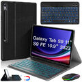 Für Samsung Galaxy Tab  S9 FE S8 S7 A9 Plus A8 A7 Beleuchtet Tastatur Maus Hülle