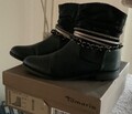 Tamaris Stiefeletten m. Verzierung um den Schaft Gr. 39 schwarz neuwertig 1xgetr
