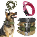 Verstellbar Gepolstert mit Griff Taktisches Hundehalsband Leinen Set Halsband DE