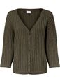 Neu Strickjacke in Boxy-Form Normal Gr. 36/38 Oliv Damen Pullover Strick-Jacke