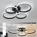 76W Dimmbare LED Deckenlampe Deckenleuchte 4 Ring Wohnzimmer Schlafzimmer Hotel