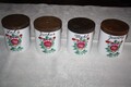4 alte Vorratsbehälter Friesenrose Ostfriesenrose August Warnecke - Selten !