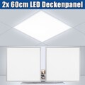 2x LED Panel Deckenleuchte 60x60 cm Deckenpanel Einbau Rasterdeckenleuchte 48W  