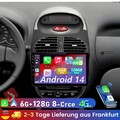 6G+128G Android 14 CarPlay 8-Kern Für Peugeot 206 2001-2008 Autoradio GPS Navi