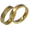 Ring Freundschaftsringe Partnerringe Edelstahl - Gold 2 Microm Plattiert +Gravur