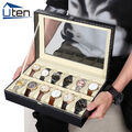 Uhrenbox Uhrenkoffer Uhrentruhe PU-Leder Uhrenkasten Uhrenschatulle für 12 Uhren