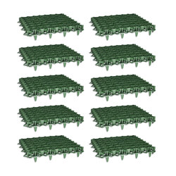 Kunststoff Rasengitter 10Stk grün Rasengitterplatte Rasenwabe Gehwegplatte