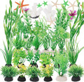 Aquarium Pflanzen Deko,41 Stück Künstliche Wasserpflanzen Aquarium Fisch Tank De