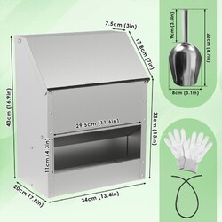 Futterautomat Futtertrog Geflügelfutterautomat aus Metall Futterspender 5/15kg