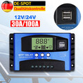 Solar Laderegler 30A/100A MPPT Solar Panel Controller Regulator 12V/24V Mit USB