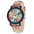 ASAMO Damen Armbanduhr bunte Uhr mit farbigem Leder Armband Analog AMA065