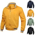 Männer Bomberjacke Gelb Grün Schwarz Marineblau Langarm Regular Fit
