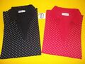 2 KA-Polo-Shirts Gr. 46/48, schwarz + rot / Dots, Ulla Popken...P10