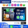 DAB+ Doppel DIN Autoradio Carplay Android 13 Bluetooth GPS NAVI WiFi RDS 2+32GB
