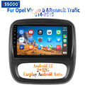 Android 12 CarPlay Autoradio BT GPS Navi RDS WIFI Für Opel Vivaro B Fiat Talento
