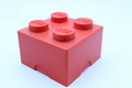 Lego Aufbewahrungsbox, Block mit 4 Noppen, rot
