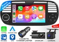 DVR+CAM+ Android Auto 13 FIAX6 Autoradio Carplay GPS Navi Für Fiat 500 2007-2015