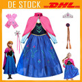 Kinder Mädchen Elsa Anna Prinzessin Kleider Kostüm Fasching Partykleider-Cosplay