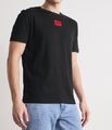 HUGO BOSS Baumwoll-T-Shirt Diragolino212 Schwarz mit rotem Logo , S-XXL
