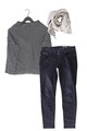 Damenmode Outfit Größe L mit Betty & Co. Feinstrickpullover in Gr. 42 und Tuch