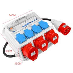 BAUSTROMVERTEILER WANDVERTEILER KOMPLETT VERDRAHTET 32A 16A 230V MIT CEE DOSE ★