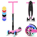 Roller Kinder Kick Scooter 3 Rad ab 5 Jahre LED höhenverstellbar faltbar pink