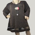 Kleid Tunika Bluse Shirt Lagenlook Top Longshirt Lurex 2W Gold  XXL 48 50 52