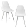 [en.casa] 2x Design Stühle Weiß Esszimmer Stuhl Kunststoff Skandinavisch Set