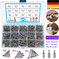 400 M3-M4 Spanplattenschrauben A2 Senkkopf-Torx Holzschrauben Sortiment Set+Bits