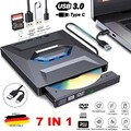7 in 1 USB 3.0 Externes CD/DVD Laufwerk Brenner Player mit Type C für Laptop PC