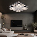 Deckenleuchte Deckenlampe Kristallleuchte LED Glas Wohnzimmerlampe chrom L 22 cm