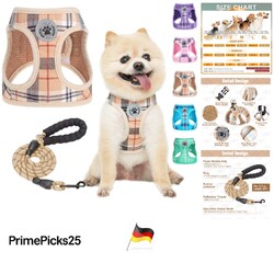 Hundegeschirr Set mit Leine Polyester reflektierend für kleine Hunde Katzen