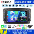 DAB+ Android 13 Autoradio BT GPS + KAM Für Mercedes Benz C/CLK Klasse W203 W168